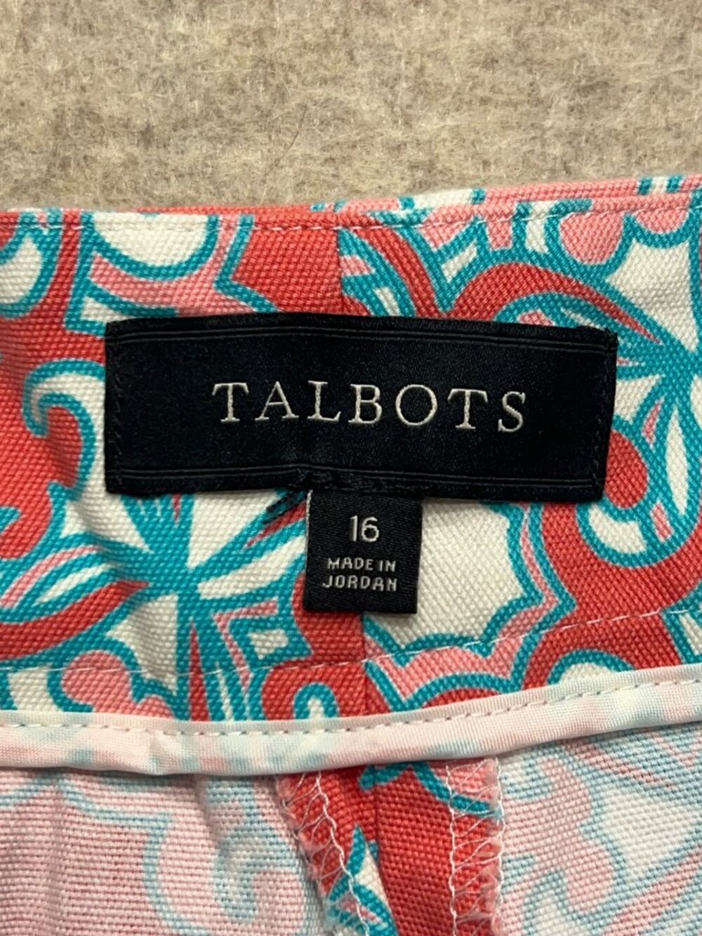 Talbots All Over Print High Rise Shorts Stretch Summer Preppy 16 Coastal Casual - Picture 4 of 8